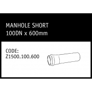 Marley Rubber Ring Joint Manhole Short 100DN x 600mm - Z1500.100.600